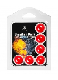 Набор из 6 шариков с массажным маслом Brazilian Balls с охлаждающим и разогревающим эффектом - Secret Play - купить с доставкой в Коврове