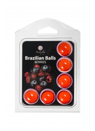 Набор из 6 шариков с массажным маслом Brazilian Balls с ароматом ягод - Secret Play - купить с доставкой в Коврове