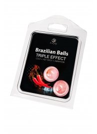 Набор из 2 шариков с массажным маслом Brazilian Balls с тройным эффектом - Secret Play - купить с доставкой в Коврове