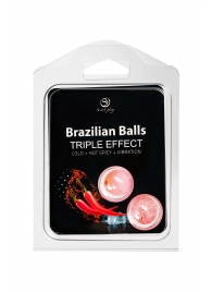 Набор из 2 шариков с массажным маслом Brazilian Balls с тройным эффектом - Secret Play - купить с доставкой в Коврове