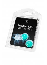 Набор из 2 шариков с массажным маслом Brazilian Balls с охлаждающим эффектом - Secret Play - купить с доставкой в Коврове