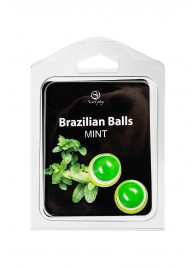 Набор из 2 шариков с массажным маслом Brazilian Balls с ароматом мяты - Secret Play - купить с доставкой в Коврове