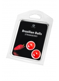 Набор из 2 шариков с массажным маслом Brazilian Balls с ароматом клубники - Secret Play - купить с доставкой в Коврове