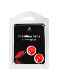 Набор из 2 шариков с массажным маслом Brazilian Balls с ароматом клубники - Secret Play - купить с доставкой в Коврове