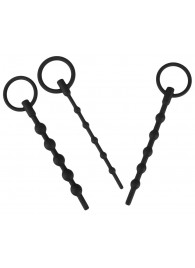 Набор из 3 черных силиконовых уретральных стимуляторов Training Set - Orion - купить с доставкой в Коврове