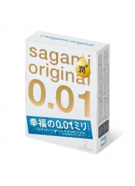 Увлажнённые презервативы Sagami Original 0.01 Extra Lub - 2 шт. - Sagami - купить с доставкой в Коврове