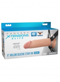 Полый страпон на ремнях 6’’ Hollow Silicone Strap-on - Pipedream - купить с доставкой в Коврове