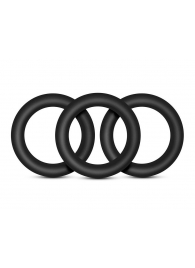 Набор из 3 черных эрекционных колец Black Small Penis Rings - Blush Novelties - в Коврове купить с доставкой
