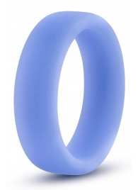 Голубое люминесцентное кольцо Silicone Glo Cock Ring - Blush Novelties - в Коврове купить с доставкой