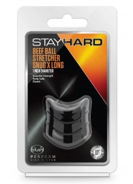 Черное эрекционное кольцо на мошонку Beef Ball Stretcher Snug X Long - Blush Novelties - в Коврове купить с доставкой