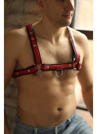 Черно-красная мужская портупея Black-Red - БДСМ Арсенал - купить с доставкой в Коврове