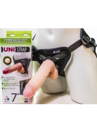 Страпон-унисекс с двумя насадками UNI strap 7  Harness - 19 и 16 см. - LOVETOY (А-Полимер) - купить с доставкой в Коврове