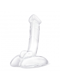 Стеклянный фаллоимитатор на подставке 7,5’’ Rideable Standing Glass Cock With Stability Base - 19 см. - Glas