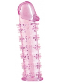 Розовая насадка на пенис с шипами - 12,5 см. - A-toys - в Коврове купить с доставкой