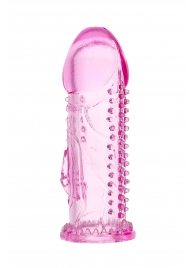 Розовая насадка на пенис с шипиками и коготком - 13,5 см. - A-toys - в Коврове купить с доставкой