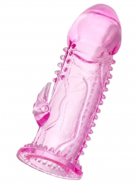Розовая насадка на пенис с шипиками и коготком - 13,5 см. - A-toys - в Коврове купить с доставкой