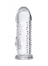 Прозрачная насадка на пенис с шипиками и коготком - 13,5 см. - A-toys - в Коврове купить с доставкой