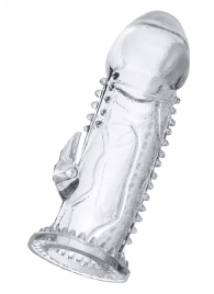 Прозрачная насадка на пенис с шипиками и коготком - 13,5 см. - A-toys - в Коврове купить с доставкой
