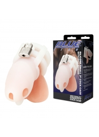 Белая клетка для пениса Silicone Small 2 in Cock Cage With Ball Divider - BlueLine - купить с доставкой в Коврове