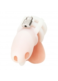 Белая клетка для пениса Silicone Small 2 in Cock Cage With Ball Divider - BlueLine - купить с доставкой в Коврове