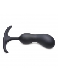 Черный массажер простаты с утяжелителями Premium Silicone Weighted Prostate Plug Medium - 16,3 см. - XR Brands - в Коврове купить с доставкой