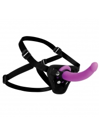 Лиловый поясной страпон Navigator Silicone G-Spot Dildo with Harness - 17,8 см. - XR Brands - купить с доставкой в Коврове