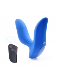 Синий вибромассажер простаты 3,5’’ Remote Control Curve P-spot Massager - 12 см. - Erokay - в Коврове купить с доставкой