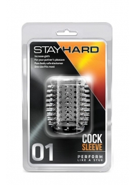 Прозрачная насадка с шипами STAY HARD COCK SLEEVE 01 CLEAR - Blush Novelties - в Коврове купить с доставкой