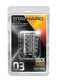 Прозрачная насадка с шипами и шишечками STAY HARD COCK SLEEVE 03 CLEAR - Blush Novelties - в Коврове купить с доставкой