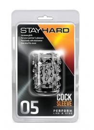 Прозрачная насадка с капельками STAY HARD COCK SLEEVE 05 CLEAR - Blush Novelties - в Коврове купить с доставкой