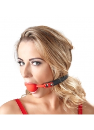 Силиконовый кляп-шар на чёрных ремешках Red Gag silicone - Orion - купить с доставкой в Коврове