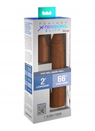 Коричневая насадка на член 2  Silicone X-tension - 20,3 см. - Pipedream - в Коврове купить с доставкой