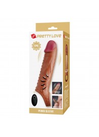 Коричневая вибронасадка с подхватом мошонки и пультом ДУ - Baile - в Коврове купить с доставкой