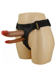 Темно-бежевый фаллопротез для двойного проникновения - 17,5 см. - Baile - купить с доставкой в Коврове