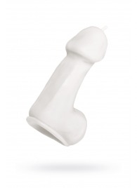 Белая свеча в форме пениса - 47 гр. - Pecado - купить с доставкой в Коврове