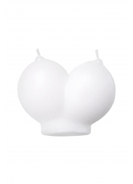 Белая сувенирная свеча «Сиськи» - Pecado - купить с доставкой в Коврове