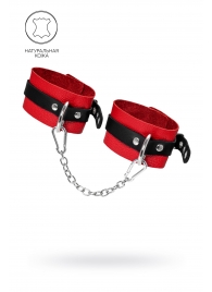 Красно-черные мягкие оковы с одним ремешком и люверсами - Pecado - купить с доставкой в Коврове