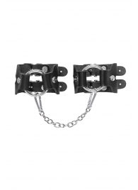 Черные кожаные наручники-браслеты из двух ремешков - Pecado - купить с доставкой в Коврове