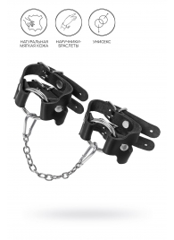 Черные кожаные наручники-браслеты из двух ремешков - Pecado - купить с доставкой в Коврове