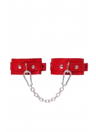 Красные кожаные узкие оковы со скруглёнными углами - Pecado - купить с доставкой в Коврове