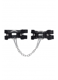 Черные кожаные оковы из двух ремешков - Pecado - купить с доставкой в Коврове
