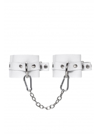 Белые мягкие кожаные оковы с люверсами - Pecado - купить с доставкой в Коврове