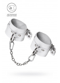 Белые мягкие кожаные оковы с люверсами - Pecado - купить с доставкой в Коврове