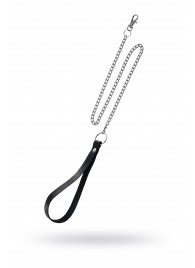 Поводок с ручкой из черной натуральной кожи и карабином для ошейника - Pecado - купить с доставкой в Коврове