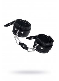 Черные двухслойные наручники с белой строчкой - Pecado - купить с доставкой в Коврове