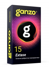 Презервативы анатомической формы с точечной и ребристой структурой Ganzo Extase - 15 шт. - Ganzo - купить с доставкой в Коврове