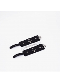 Черные кожаные наручники с хромированной фурнитурой - Crazy Handmade - купить с доставкой в Коврове