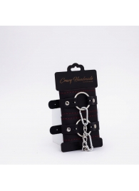 Черно-красные кожаные наручники - Crazy Handmade - купить с доставкой в Коврове