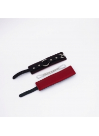 Черно-красные кожаные наручники - Crazy Handmade - купить с доставкой в Коврове