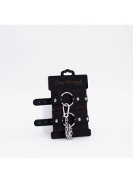 Черно-красные кожаные оковы - Crazy Handmade - купить с доставкой в Коврове